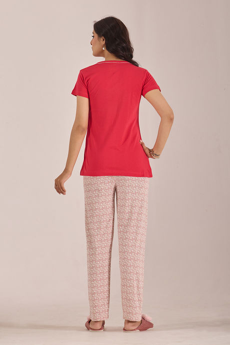 Sweet Moon Knit Cotton Pyjama Set - Cream Tomatored — image 2